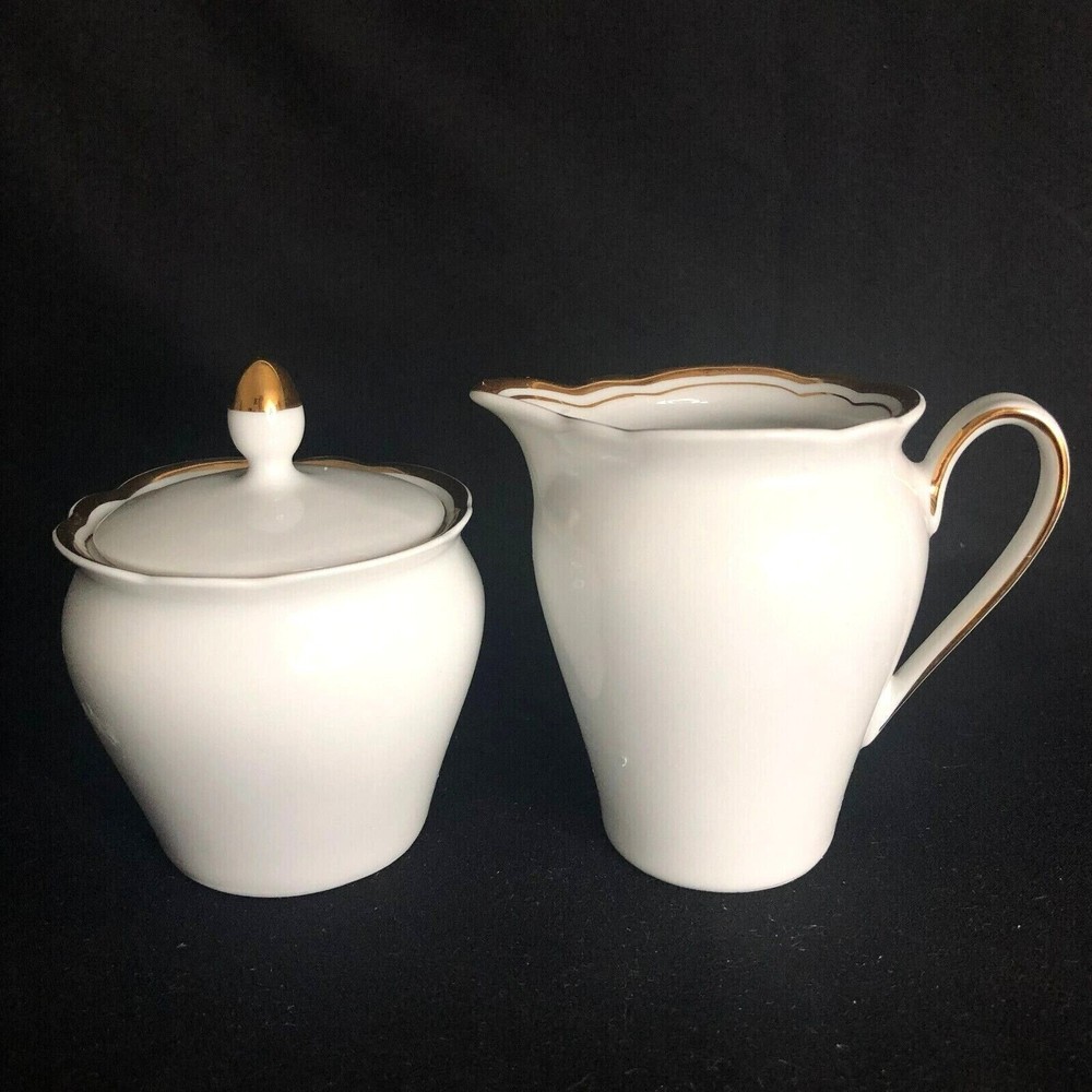 VTG Kahla East Germany - Democratic Republic Cream Sugar Demitasse Set Gilded